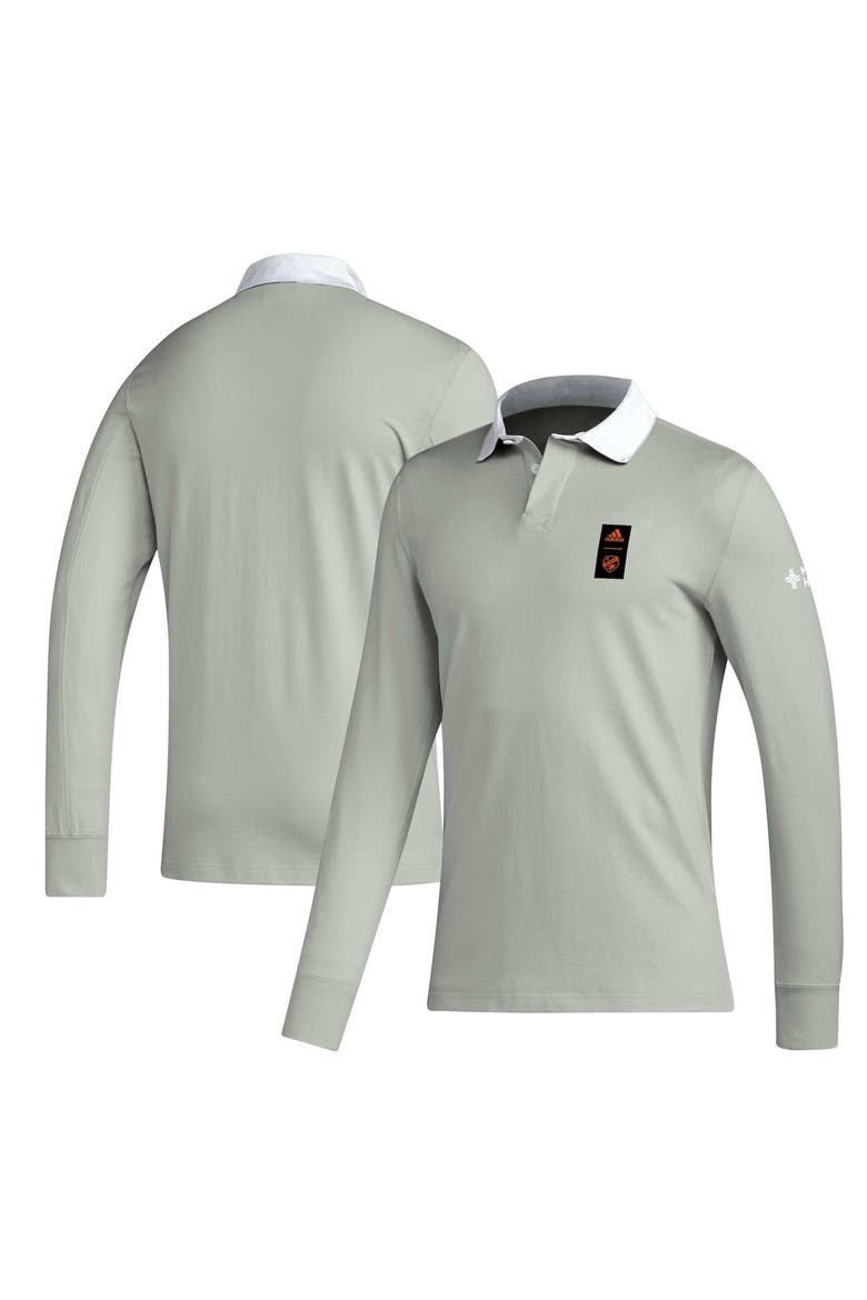 Men's adidas 2023 Player Gray FC Cincinnati Travel Long Sleeve Polo, Main, color, Gray