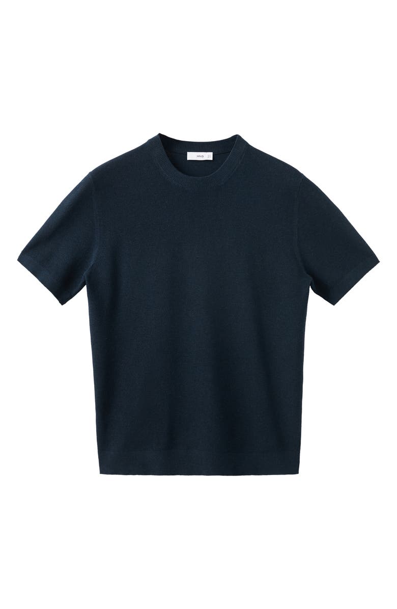 MANGO Fine Knit T-Shirt, Alternate, color, Navy