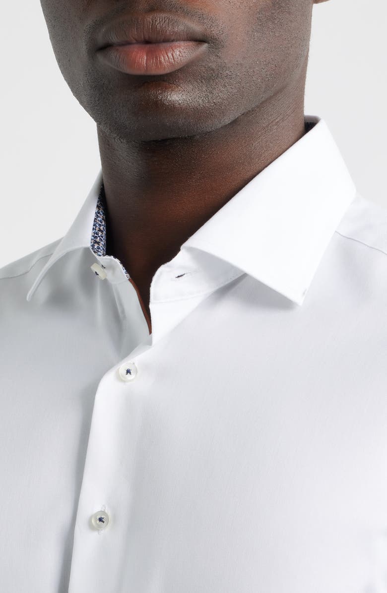 1863 by Eterna Modern Fit White Cotton Twill Dress Shirt, Alternate, color, White