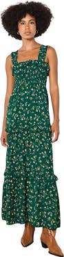 Apricot Ditsy Floral Smock Maxi Dress