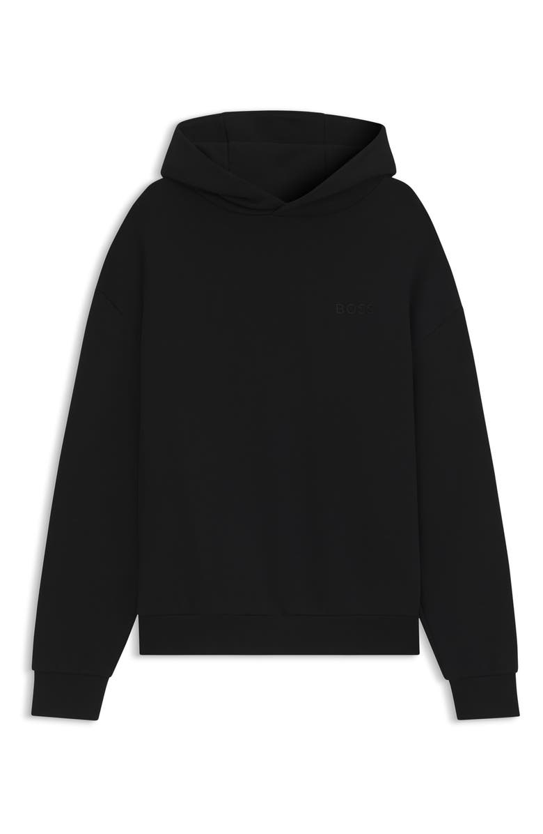 BOSS Stevens Cotton Fleece Pullover Hoodie, Alternate, color, Black