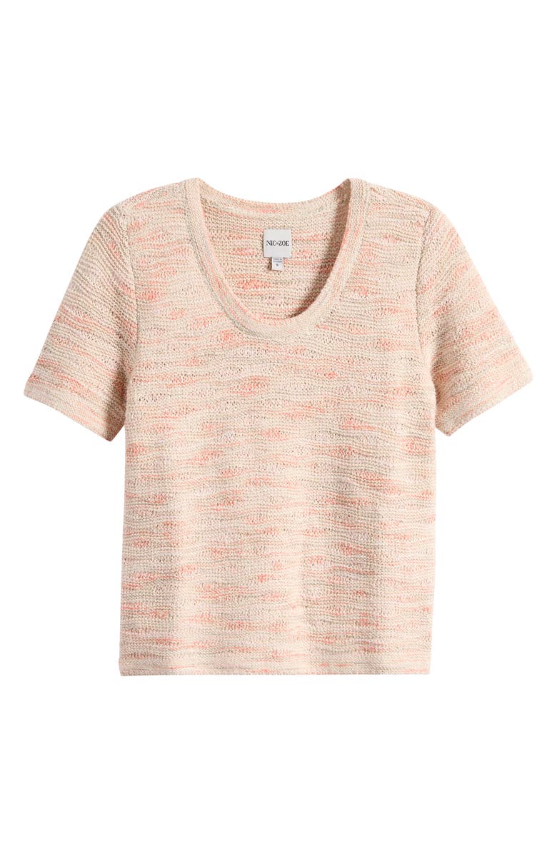 NIC+ZOE Wave Stitch Cotton Blend Sweater, Main, color, Pink Multi