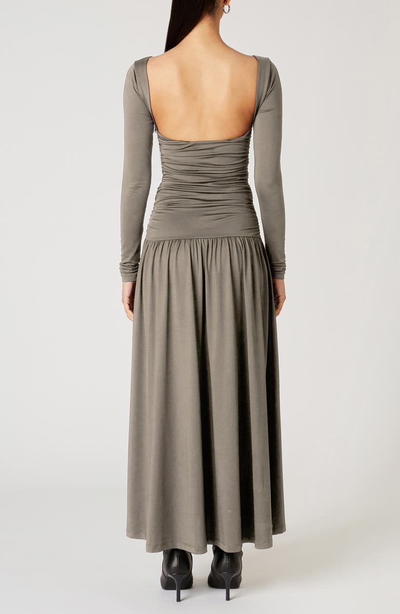 Nia Sera Long Sleeve Ruched Maxi Dress, Alternate, color, French Grey