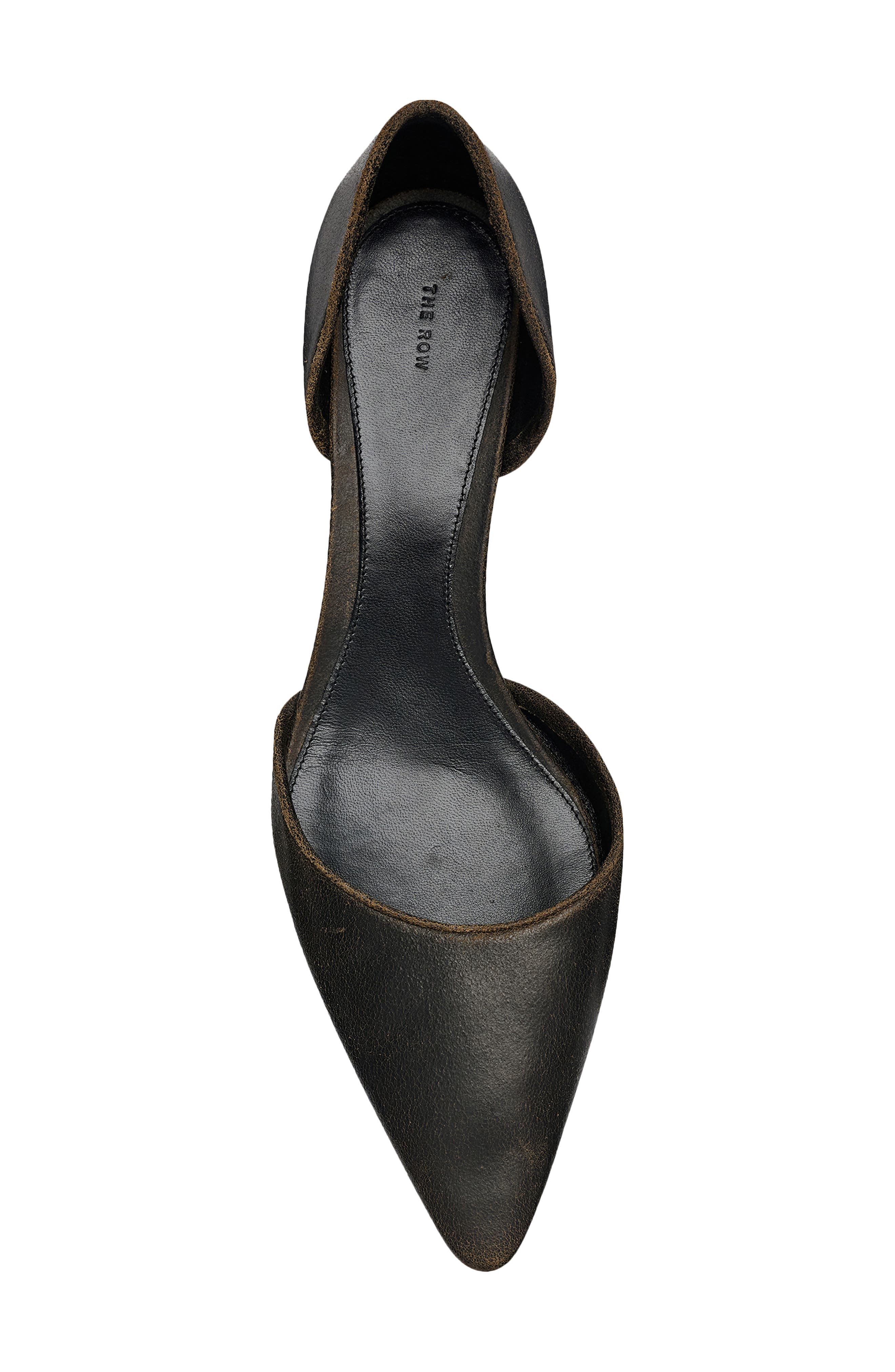 The Row Liisa Pointed Toe Kitten Heel d'Orsay Pump, Alternate, color, Dark Brown