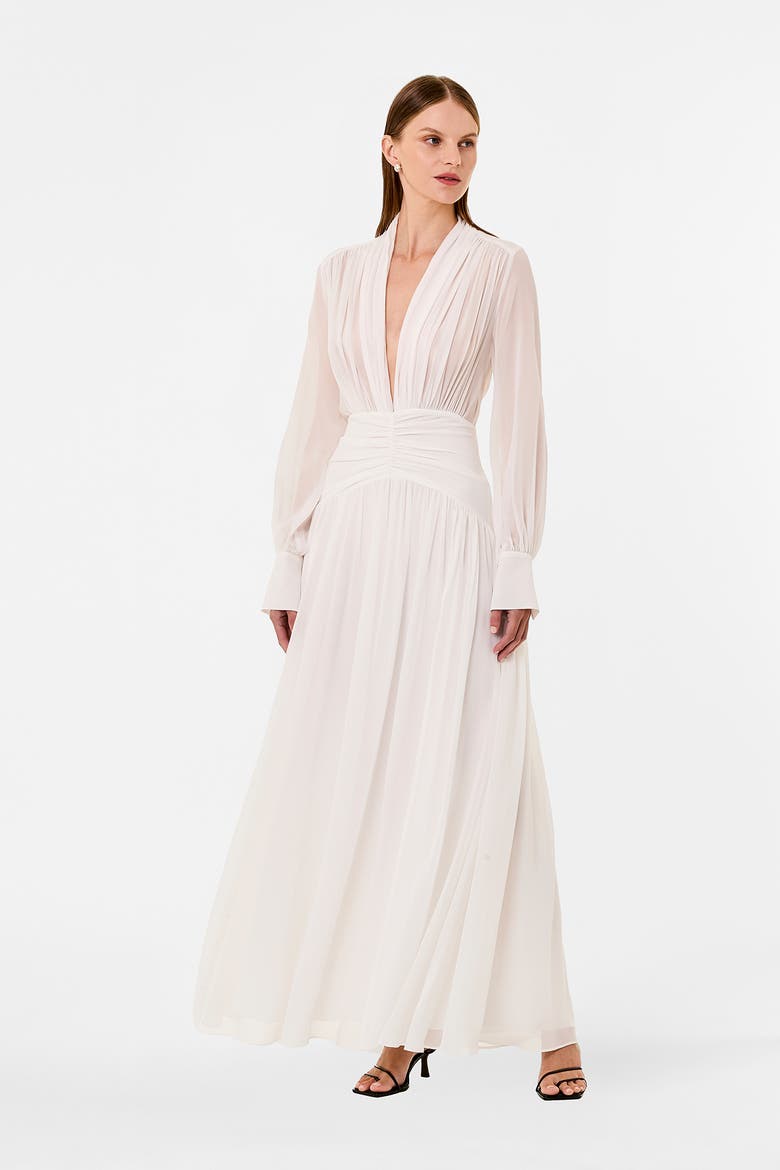 Jocelyn Silk Dress, Alternate, color, IVORY