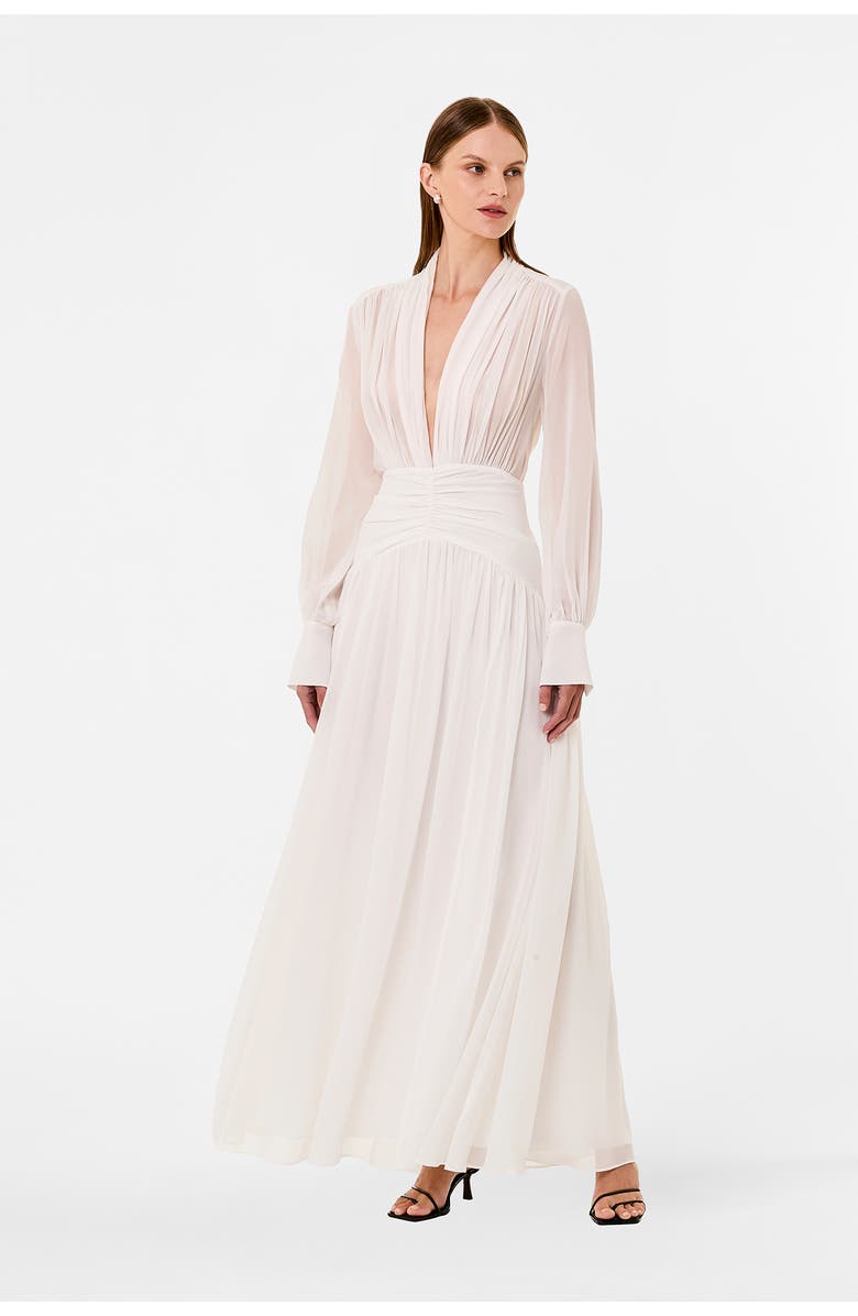 NICHOLAS Jocelyn Silk Dress, Alternate, color, Ivory