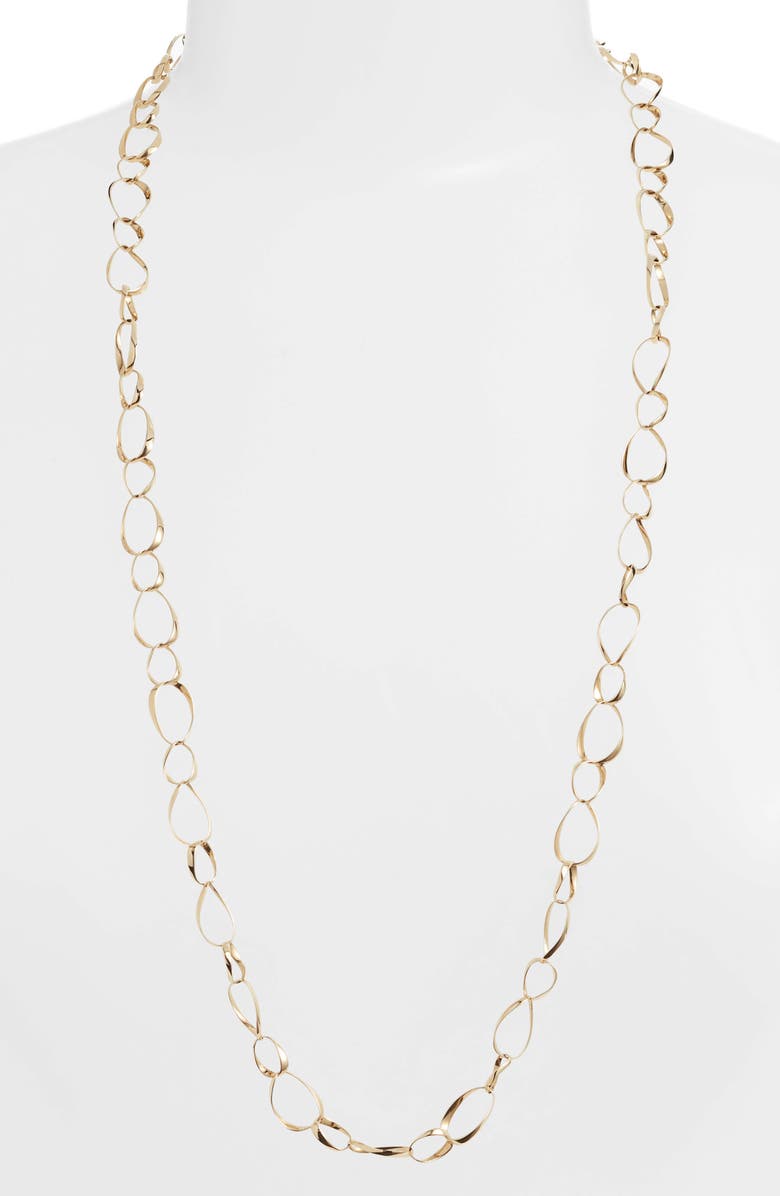 Bony Levy Long 14K Gold Oval Link Necklace, Main, color,