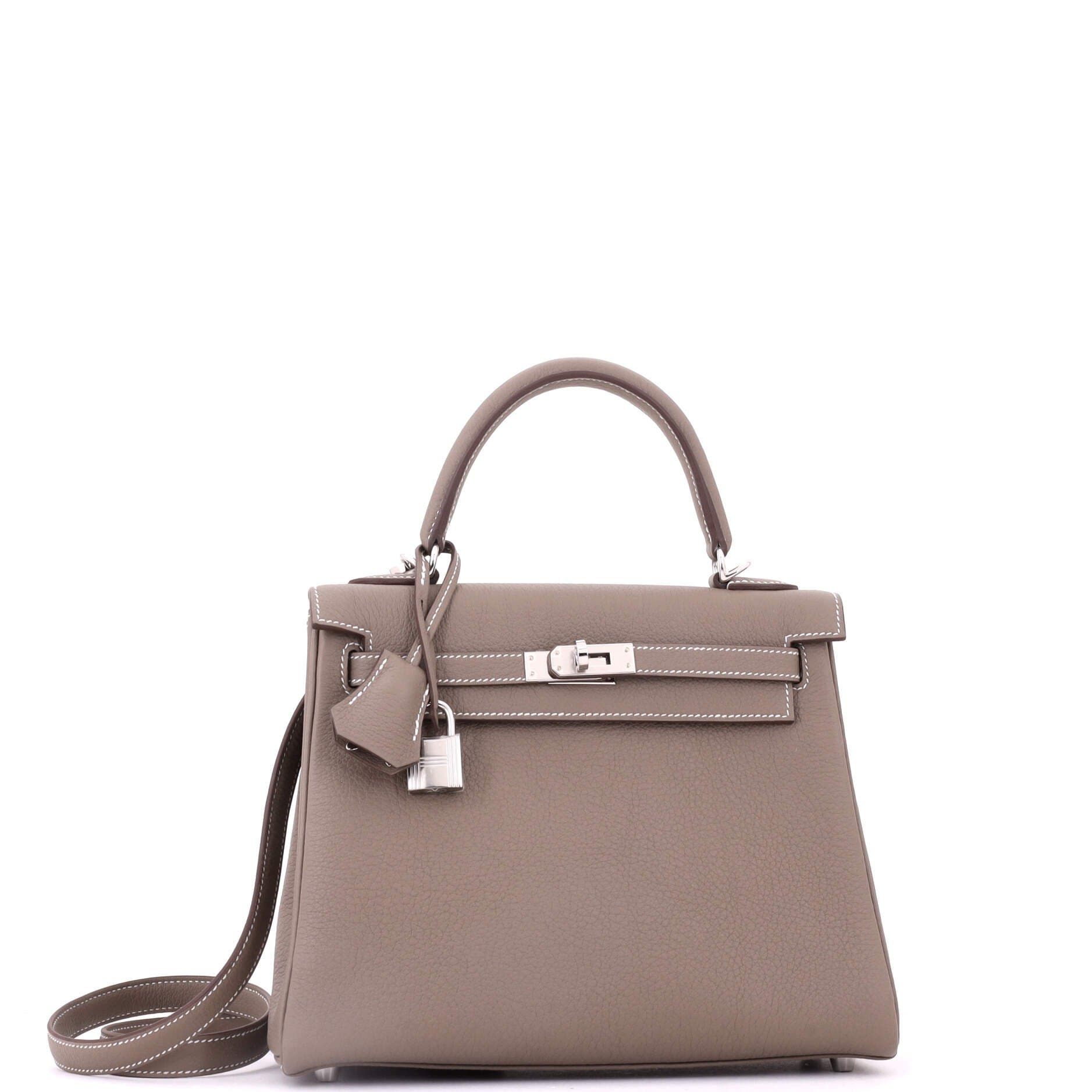 Kelly Handbag Grey Togo with Palladium Hardware 25, Alternate, color, Grey