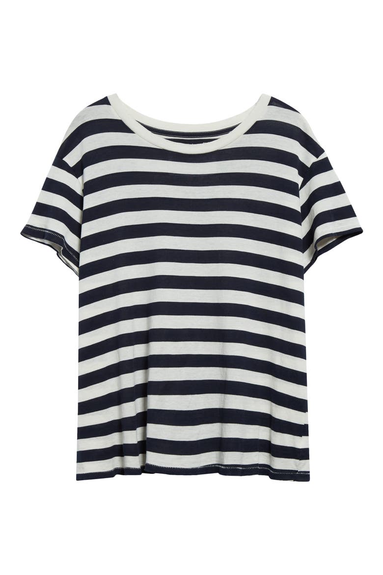 Brady Stripe Cotton T-Shirt, Alternate, color, DARK NAVY STRIPE