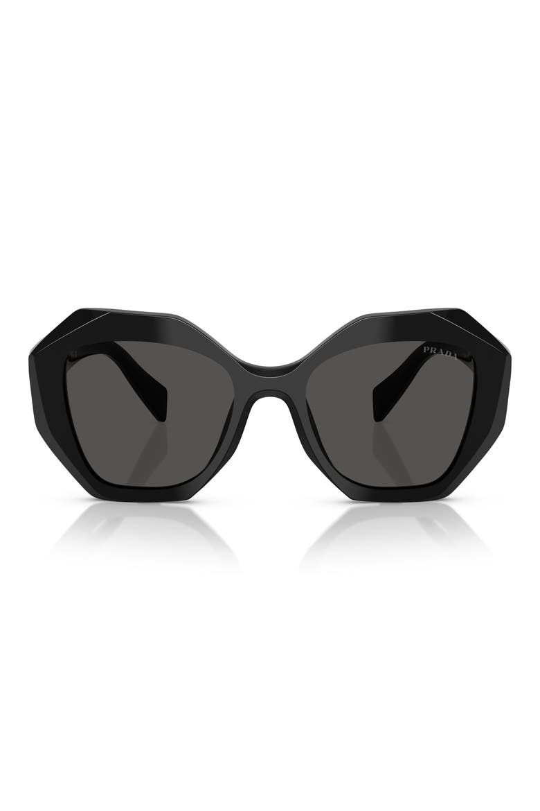 53mm Gradient Irregular Sunglasses, Main, color, BLACK