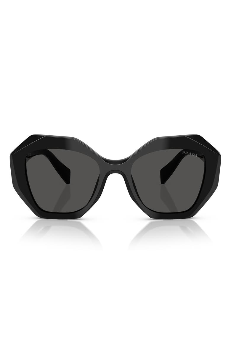Prada 53mm Gradient Irregular Sunglasses, Main, color, Black