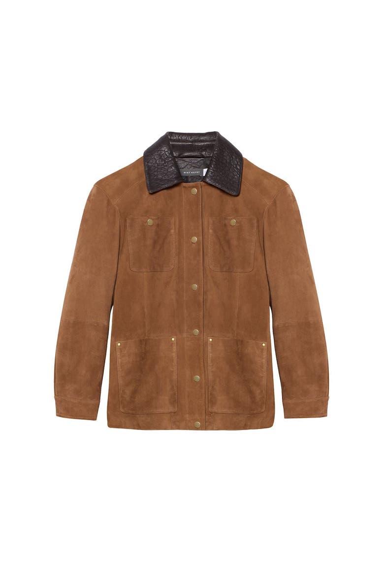 Suede Barn Jacket, Alternate, color, Tan