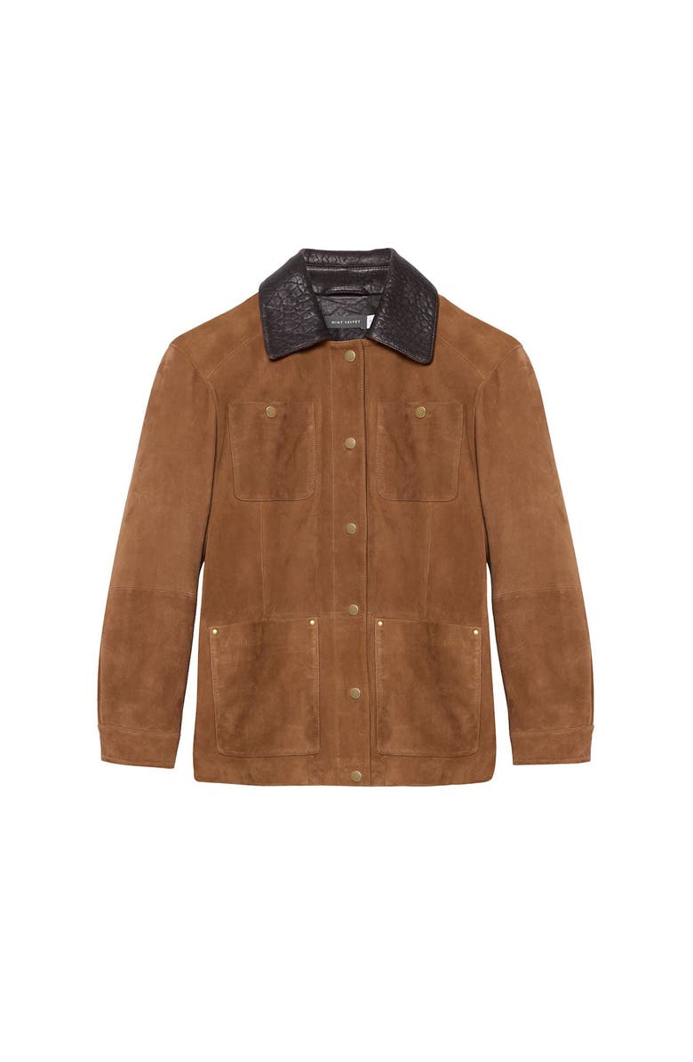MINT VELVET Suede Barn Jacket, Alternate, color, Tan