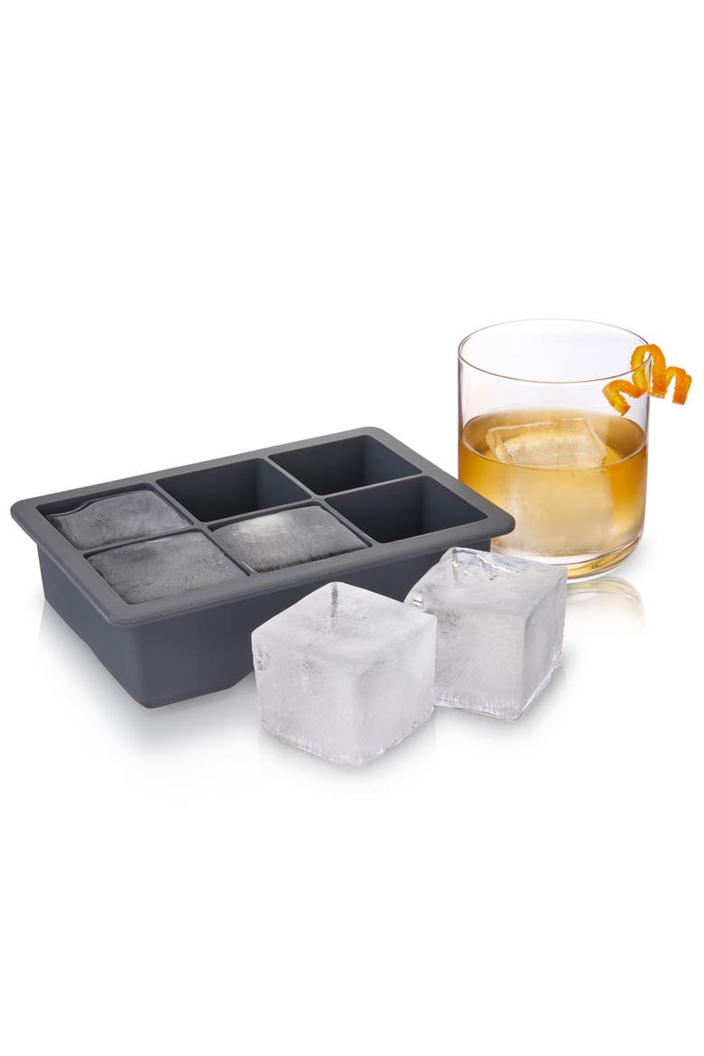 Glacier Whiskey Ice Cube Tray with Lid in Grey, Main, color, GREY