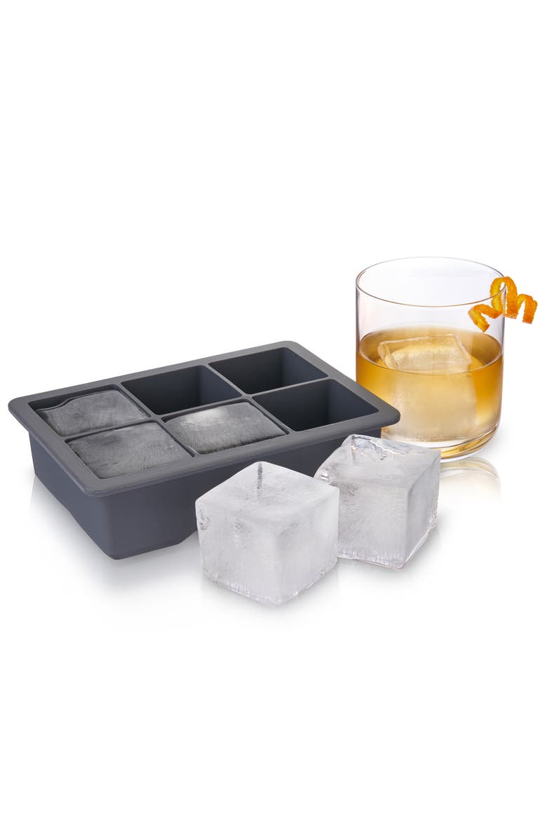 Viski Glacier Whiskey Ice Cube Tray with Lid in Grey, Main, color,