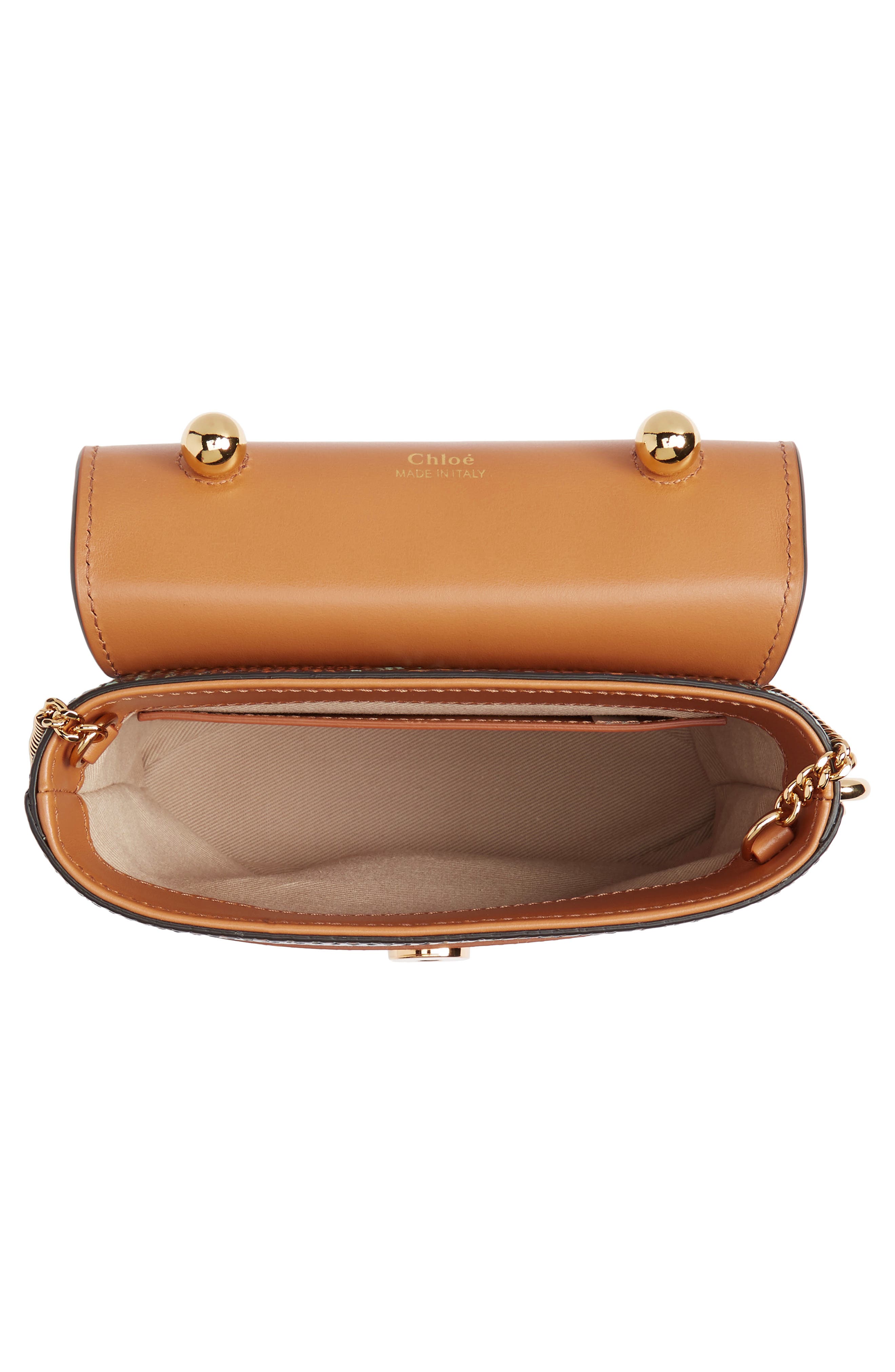Chloé Aby Lock Python Embossed Leather Shoulder Bag, Alternate, color, 