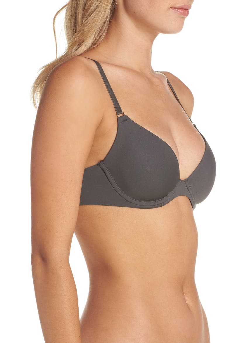Bare Contour Underwire T-Shirt Bra, Alternate, color, DARK GREY