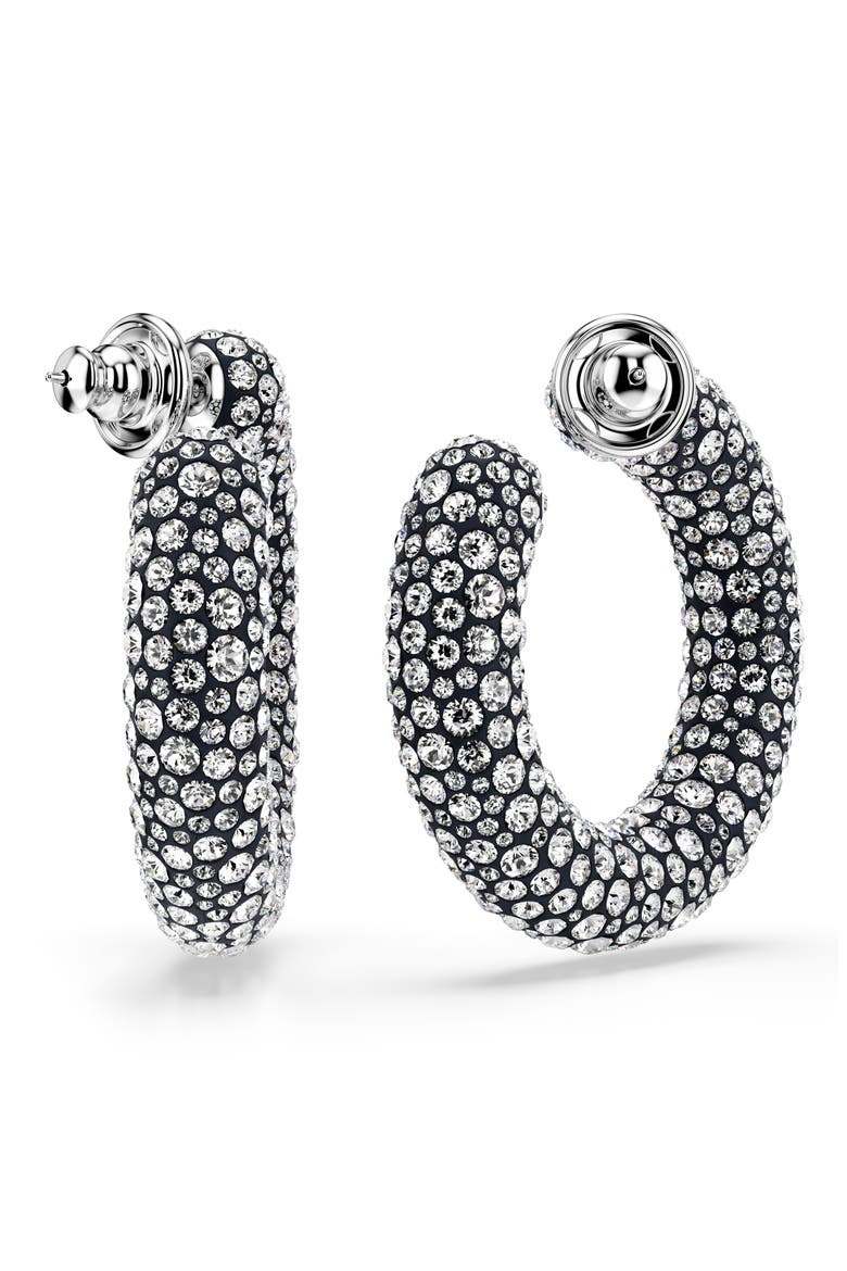 Sublima Hoop Earrings, Alternate, color, WHITE/ SILVER