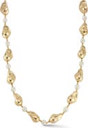 CHLOE AND MADISON Faux Pearl Station Necklace