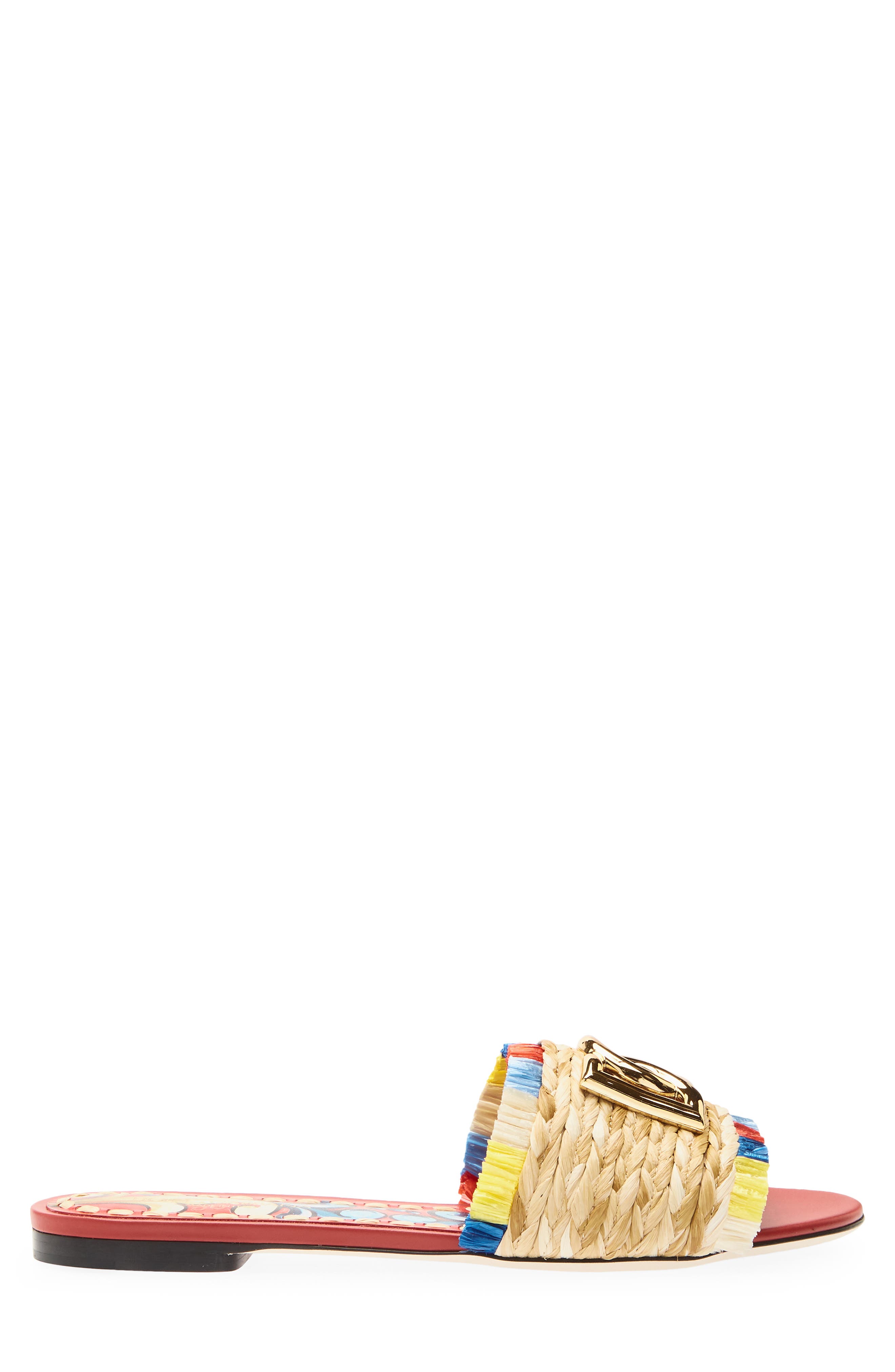 Bianca Raffia Fringe Slide Sandal, Alternate, color, 8N084 NATURALE/ MULTICOLOR