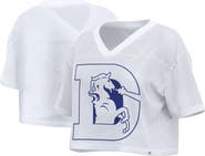 FANATICS Women's Fanatics White Denver Broncos Oversized Mesh Cropped V-Neck Jersey