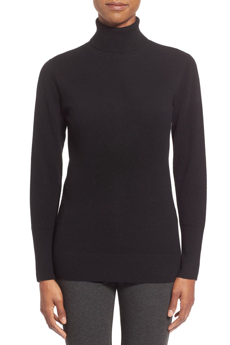Cashmere Turtleneck Sweater, Main, color, BLACK