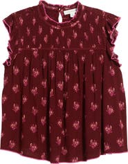 Treasure & Bond Shirred Ruffle Sleeve Top