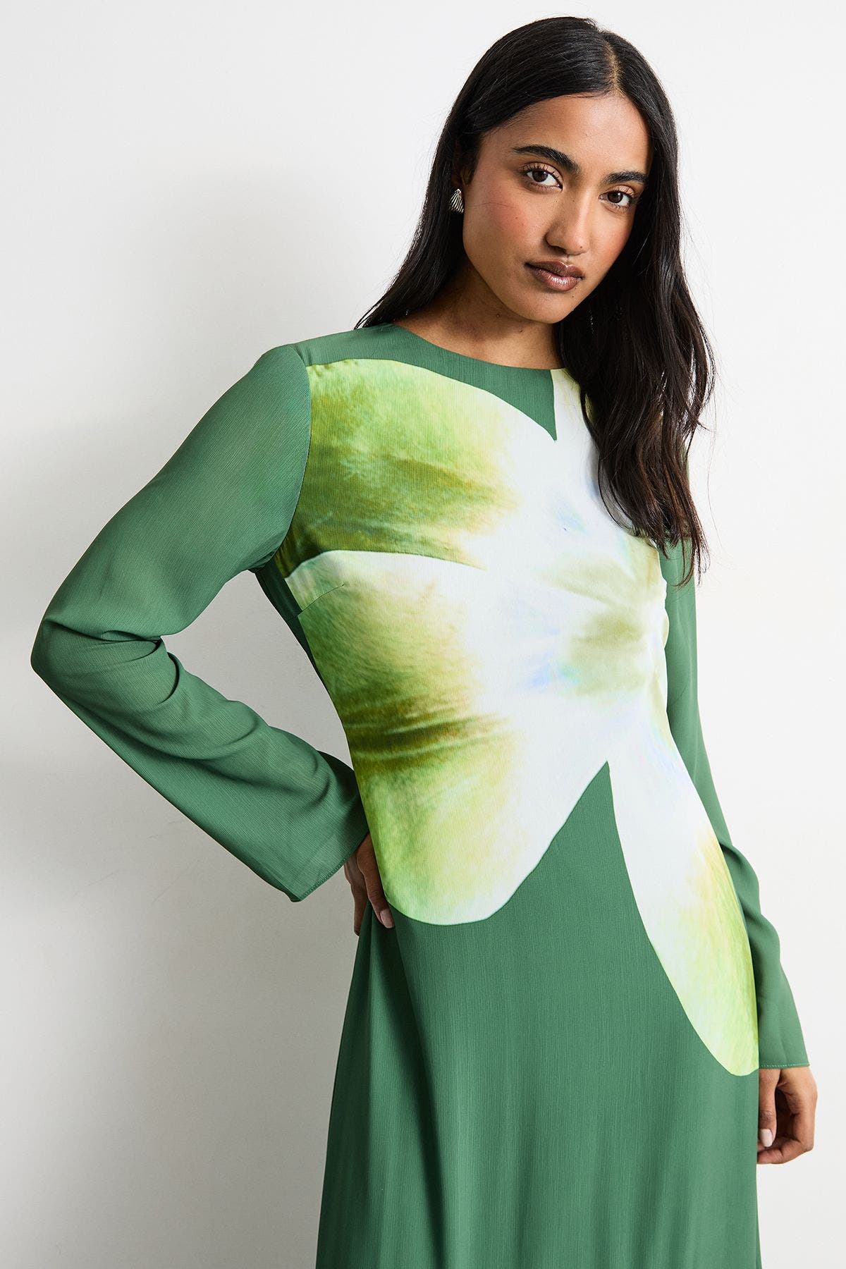 Chiffon Placement Print Midaxi Dress - image 2