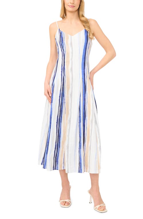 halogen(r) Stripe Godet A-Line Sundress in Blue Multi at Nordstrom, Size Large