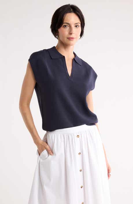 NORDSTROM RACK Sleeveless Popover Polo Sweater