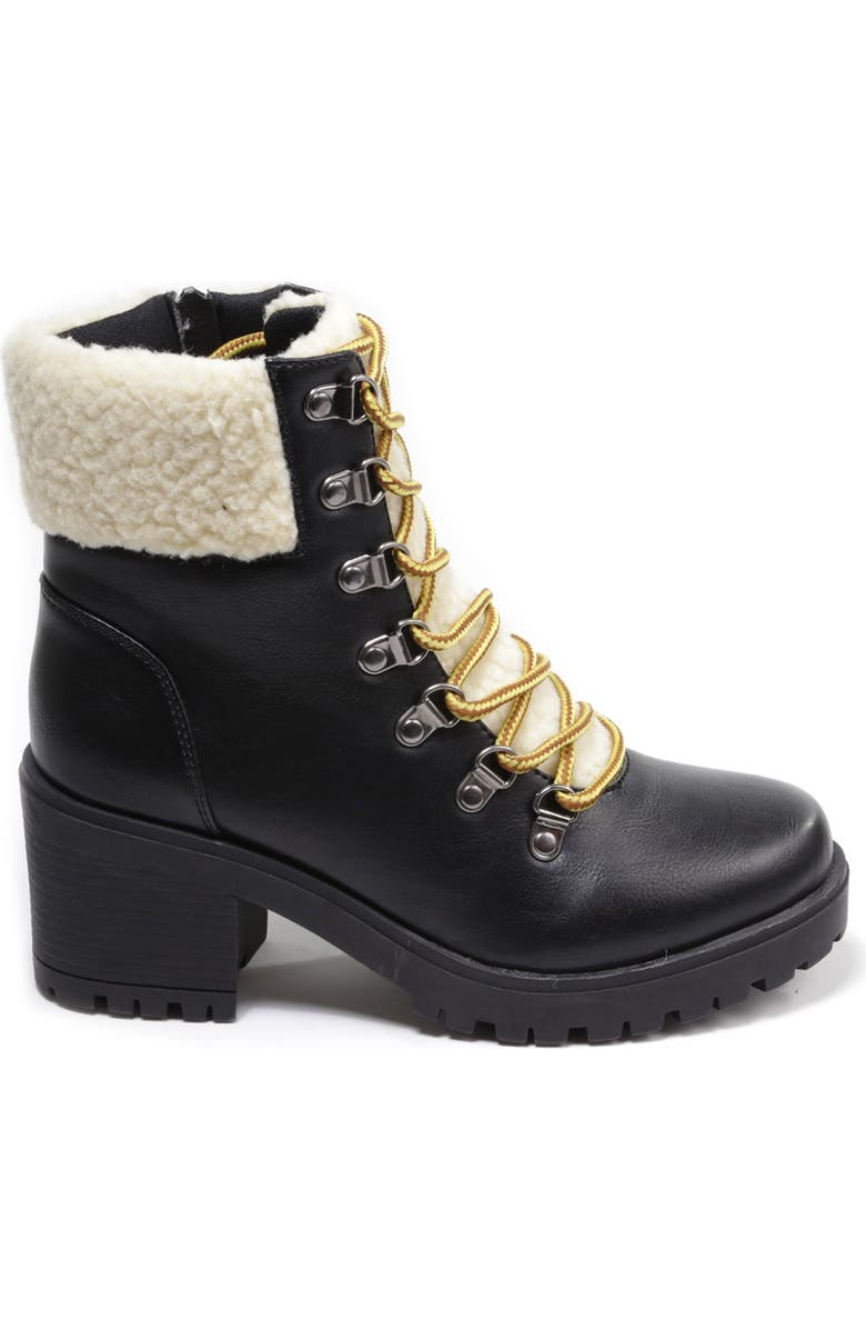 Catherine Catherine Malandrino Polar Faux Shearling Lined Chunky Heel Bootie, Alternate, color,