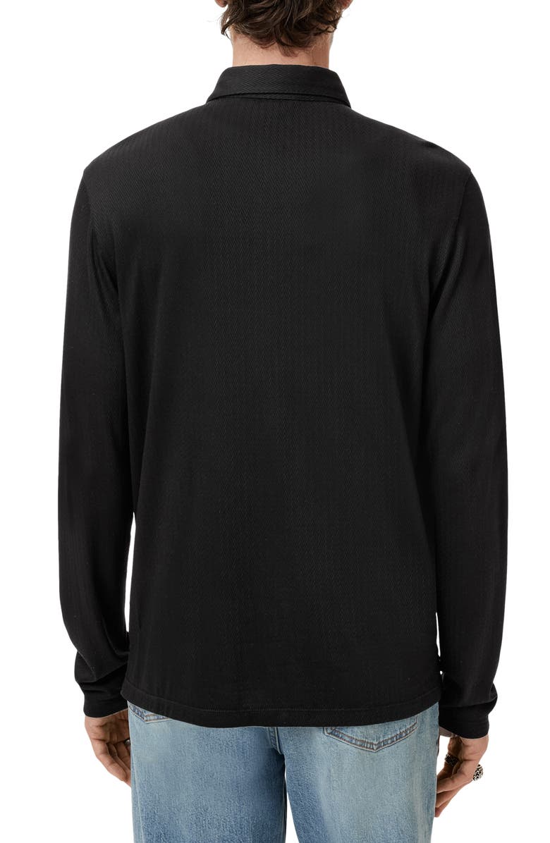 John Varvatos Caserta Regular Fit Textured Lyocell Button-Up Shirt, Alternate, color, Black