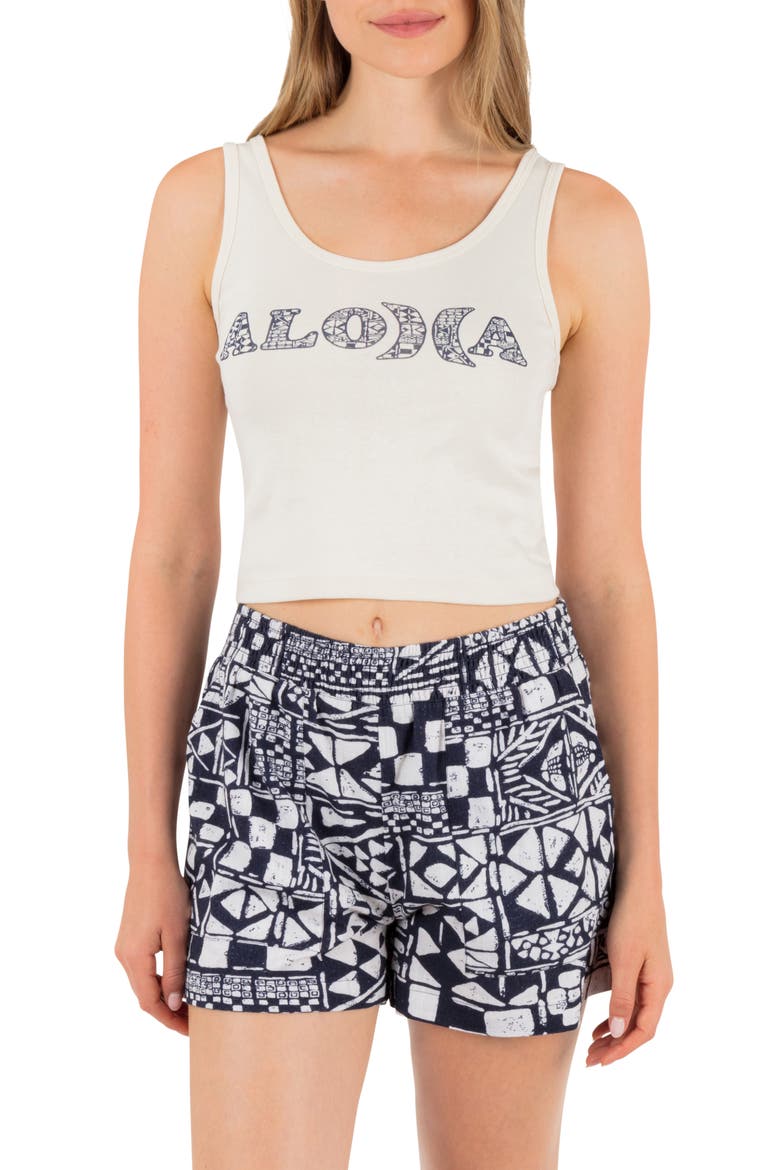 Graphic Scoop Neck Crop Tank, Main, color, OFF WHITE