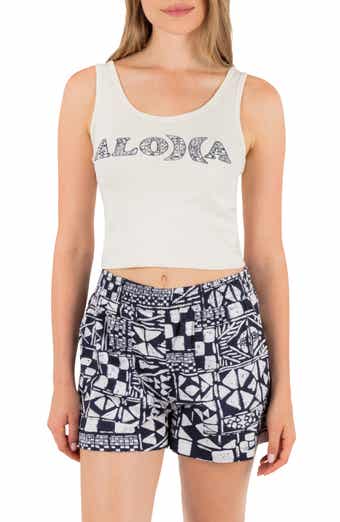 Graphic Scoop Neck Crop Tank