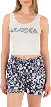 Hurley Graphic Scoop Neck Crop Tank