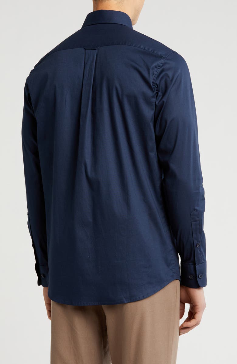 Scotch & Soda Modern Fit Stretch Cotton Dress Shirt, Alternate, color, Navy