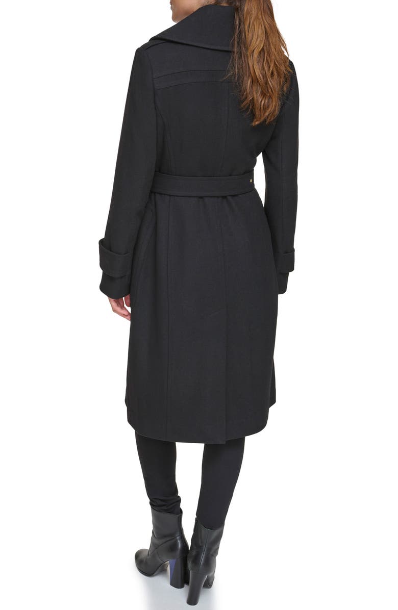 GUESS Double Breasted Belted Wool Blend Coat, Alternate, color, 