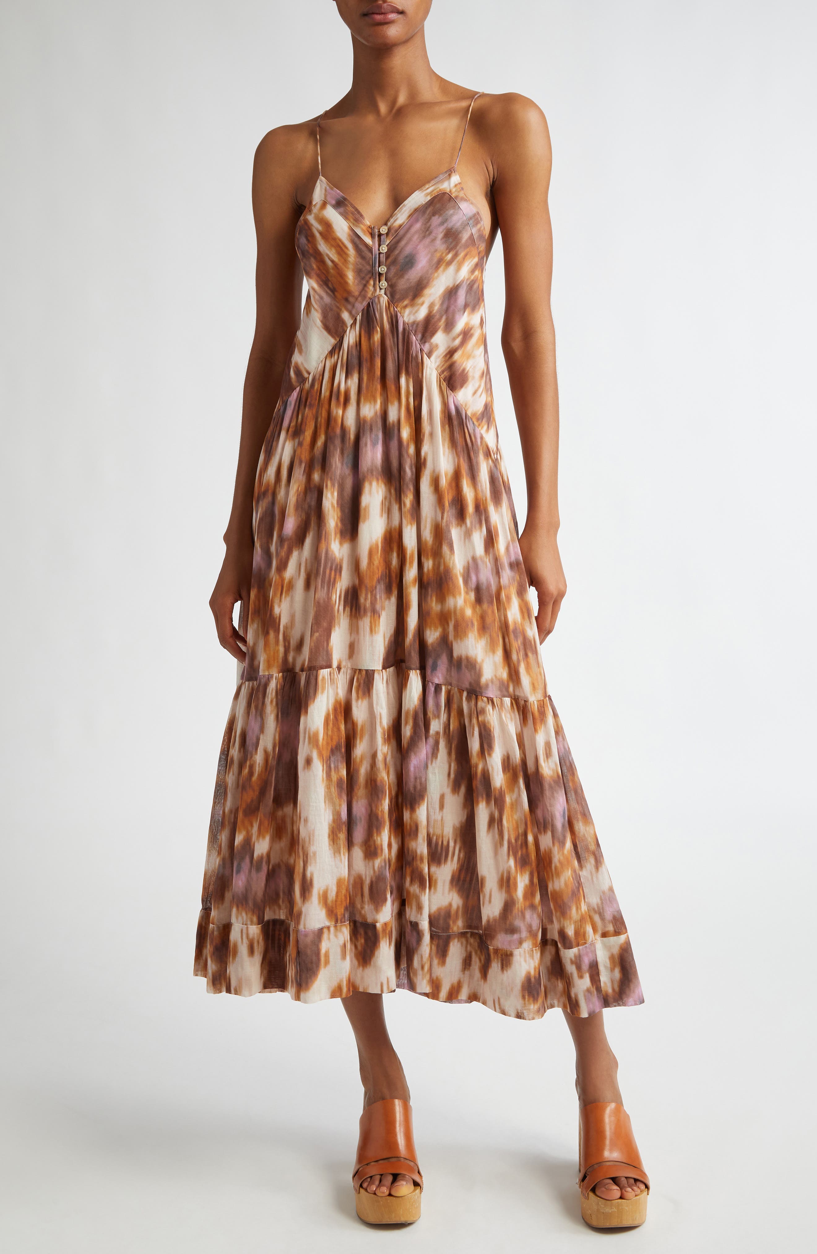 Isabel Marant Étoile Sabba Tiered Cotton Maxi Dress