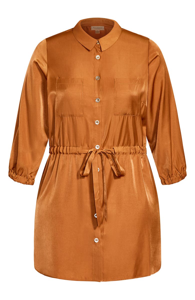 City Chic Cinch Waist Tunic Blouse, Alternate, color, 