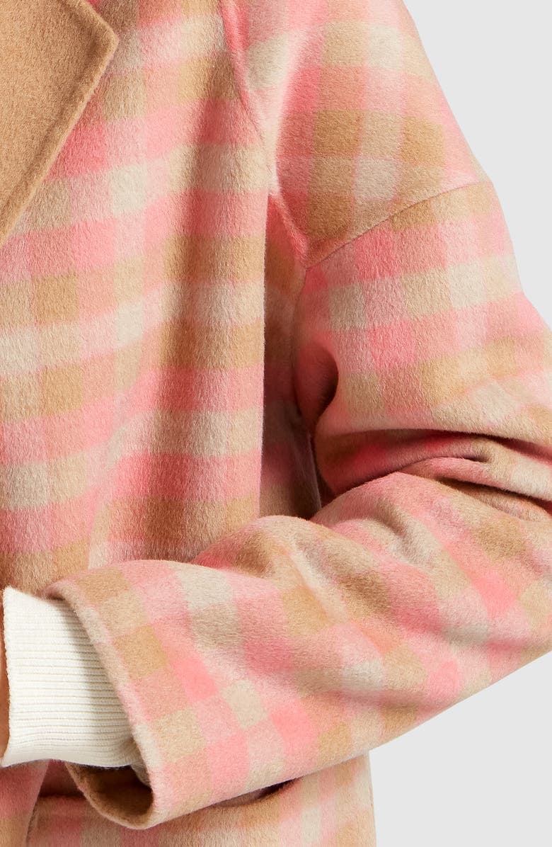 Belle & Bloom Publisher Plaid Double Breasted Wool Blend Coat, Alternate, color, Iced Vovo