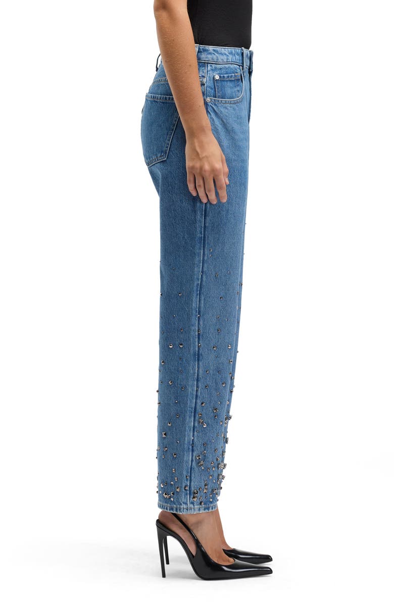 Seven Calie Embellished Mid Rise Ankle Straight Leg Jeans, Alternate, color, Dance With Crys
