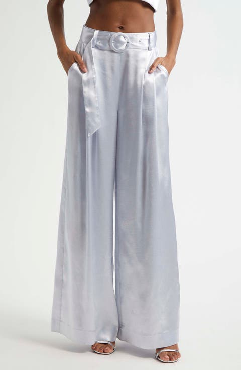Shauna Hammered Satin Wide Leg Pants