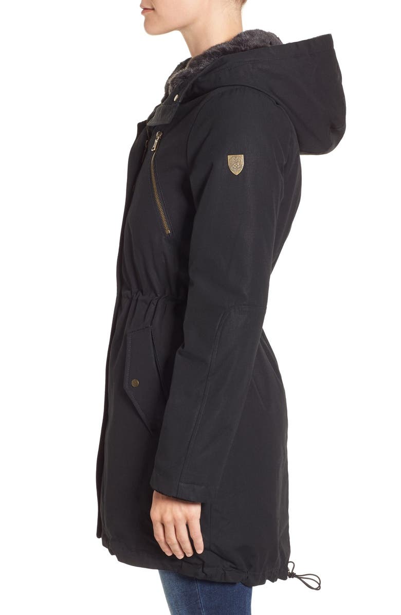 Vince Camuto Cotton Canvas Anorak with Faux Fur Trim Hood, Alternate, color, 