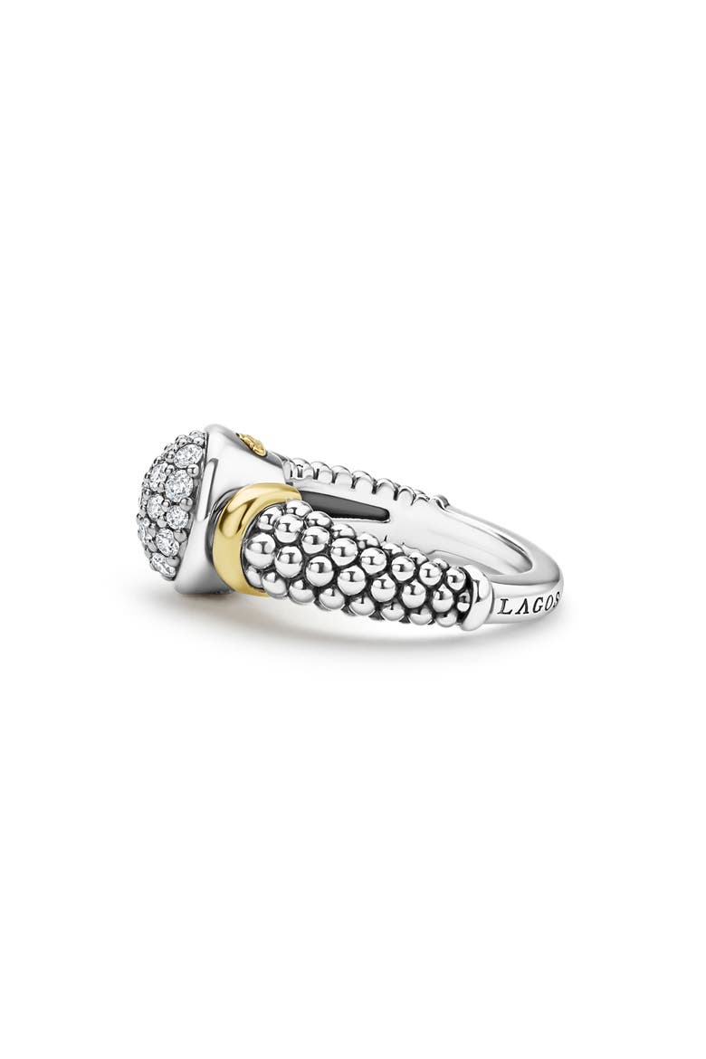Signature Caviar Two-Tone Oval Caviar Diamond Ring, Alternate, color, TWO TONE