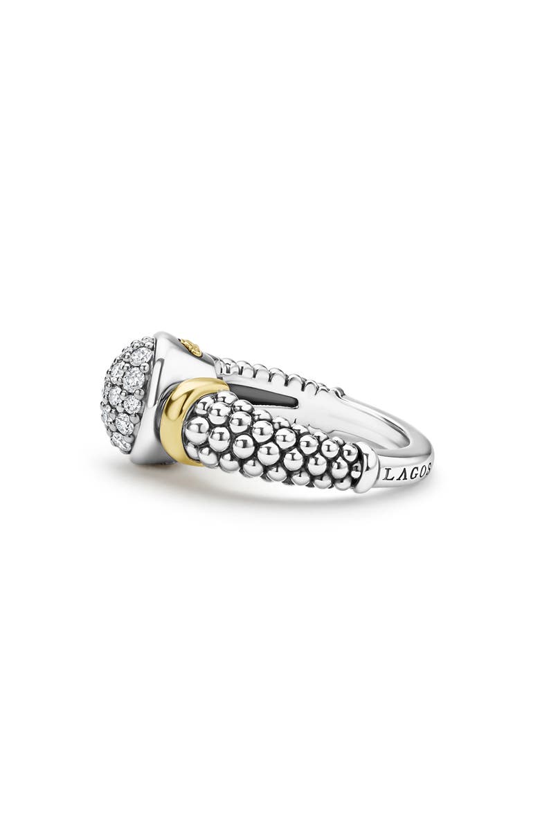 LAGOS Signature Caviar Two-Tone Oval Caviar Diamond Ring, Alternate, color, Two Tone
