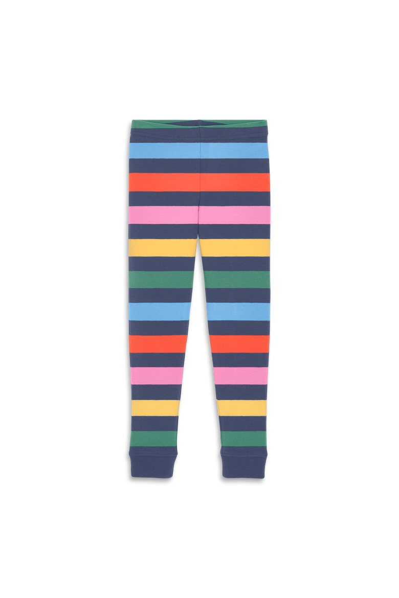 Kids Organic Pj Pant In Stripe, Main, color, Sunwashed Navy Rainbow Stripe