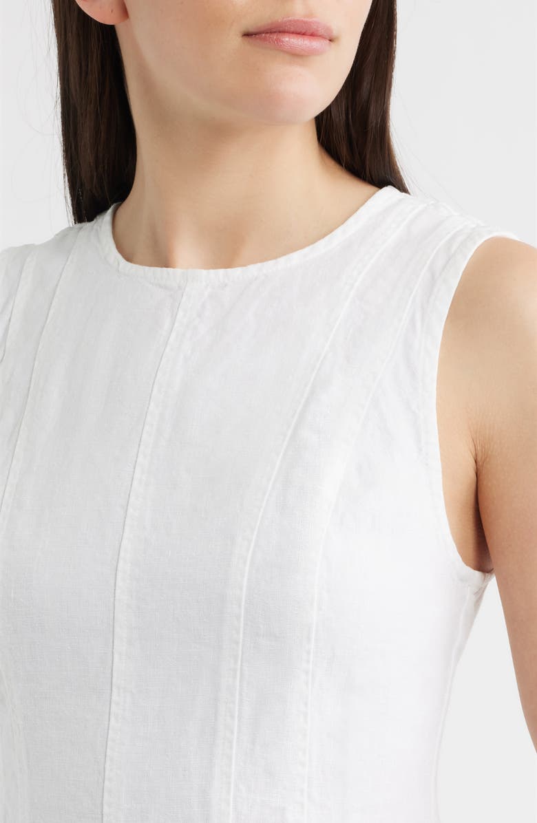 Bella Dahl Seamed Sleeveless Linen Minidress, Alternate, color, White
