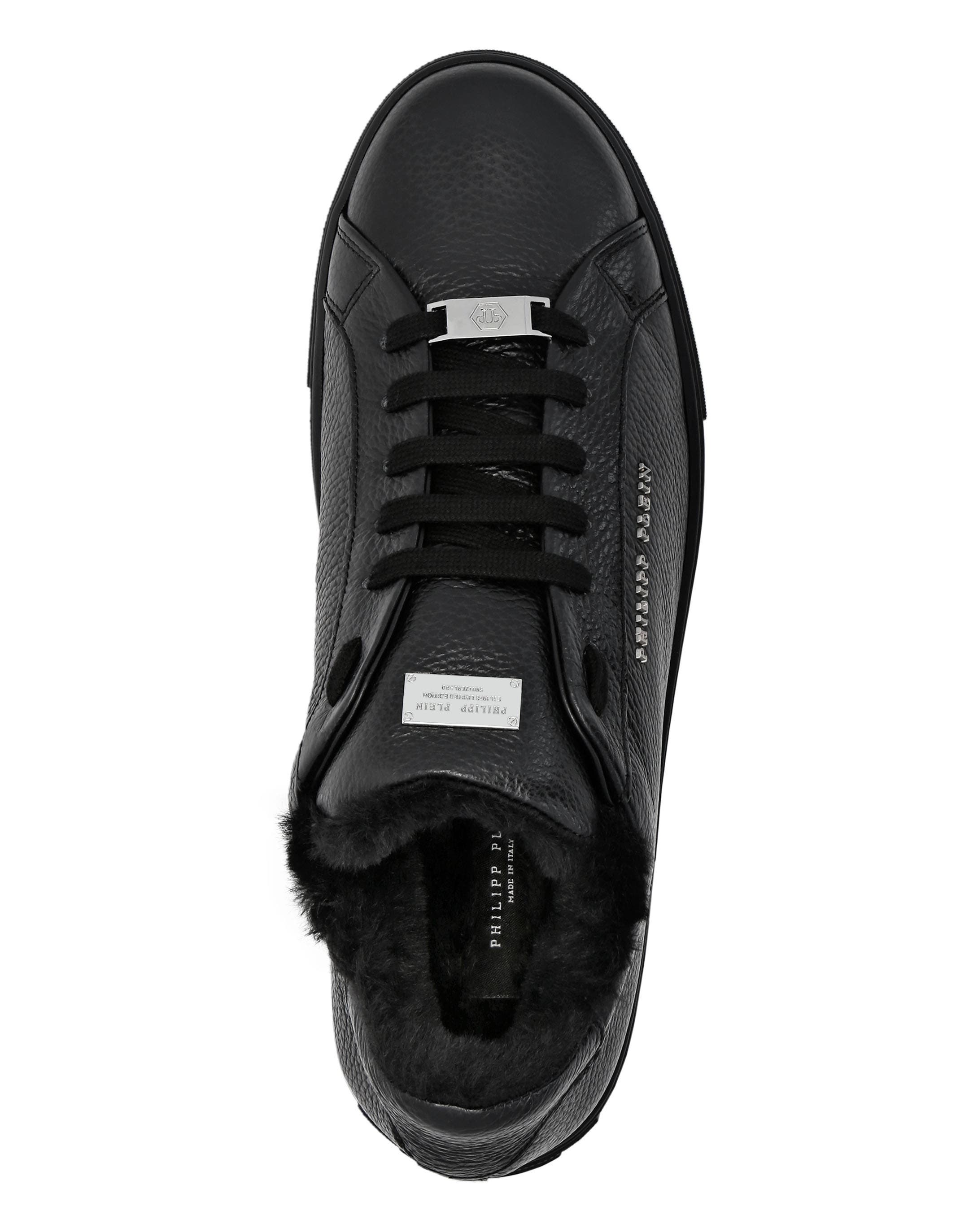 Leather Lo-Top Sneakers Big Bang Unisex, Alternate, color, black