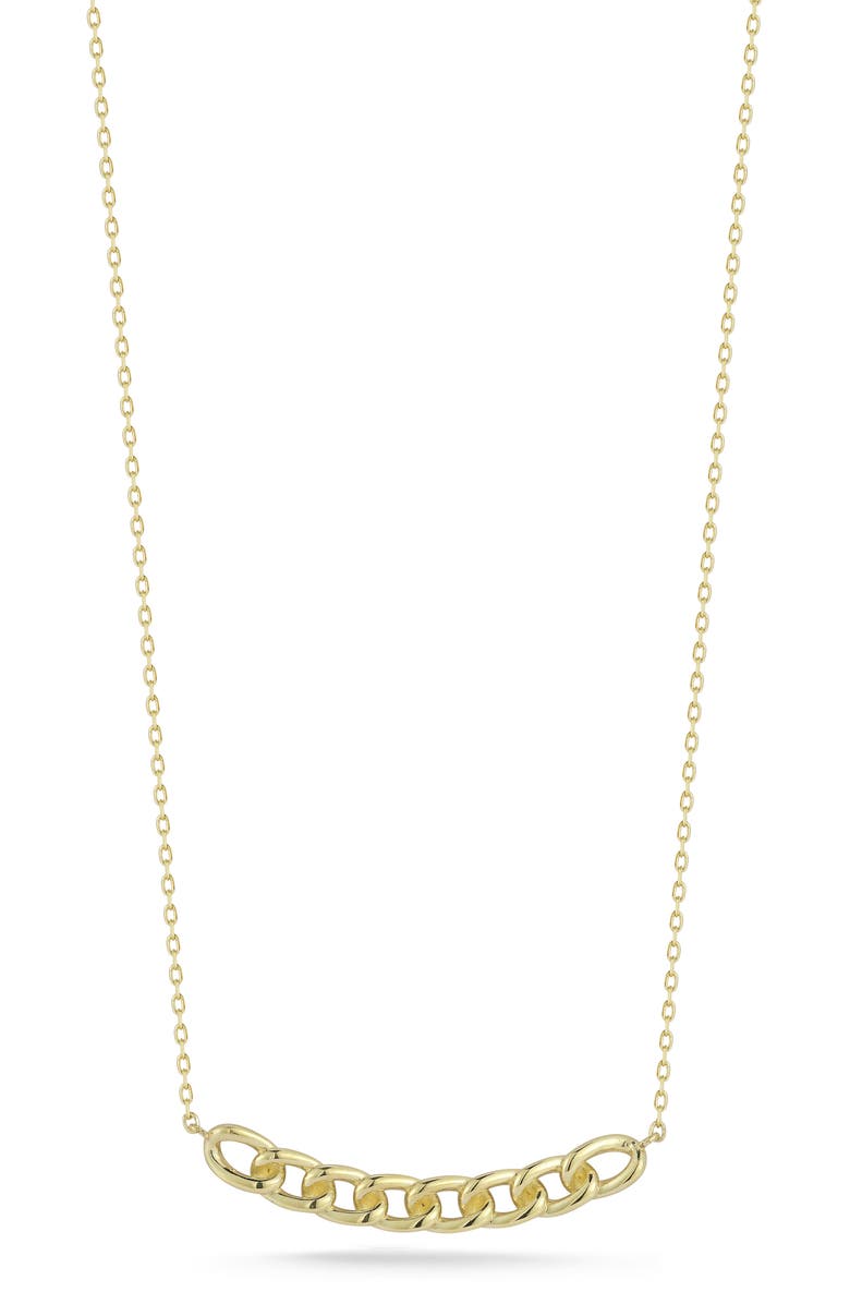 Ember Fine Jewelry Curb Link Bar Necklace, Main, color, Gold