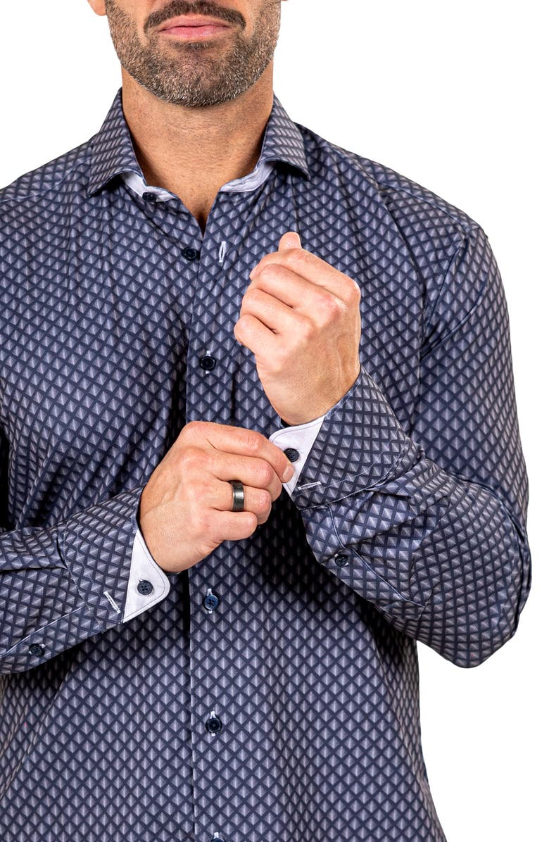 Maceoo Eins Marthy Contemporary Fit Button-Up Shirt, Alternate, color, Black